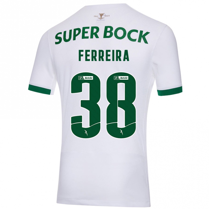 Enfant Football Maillot Marta Ferreira #38 Blanc Vert Tenues Extérieur 2024/25 Canada