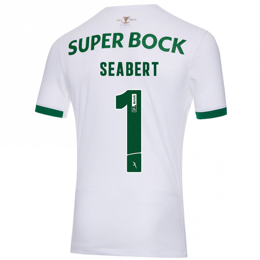 Kids Football Hannah Grace Seabert #1 White Green Away Jersey 2024/25 T-Shirt Canada