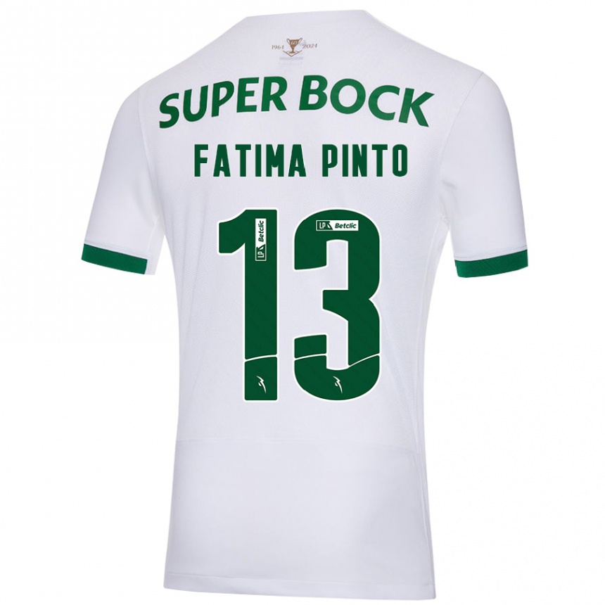 Enfant Football Maillot Fátima Alexandra Figueira Pinto #13 Blanc Vert Tenues Extérieur 2024/25 Canada