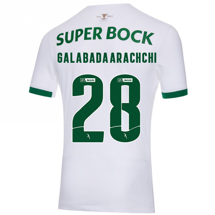 Kids Football Jacinta Galabadaarachchi #28 White Green Away Jersey 2024/25 T-Shirt Canada