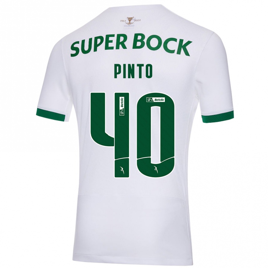 Kids Football Rita Pinto De Almeida #40 White Green Away Jersey 2024/25 T-Shirt Canada