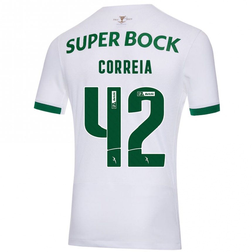 Kids Football Leonete Maísa Nozerand Correia #42 White Green Away Jersey 2024/25 T-Shirt Canada