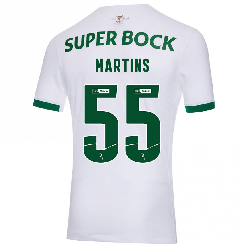 Kids Football Carolina Martins #55 White Green Away Jersey 2024/25 T-Shirt Canada