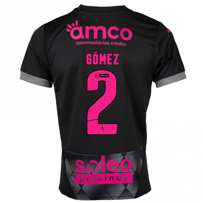 Kids Football Víctor Gómez #2 Black Pink Away Jersey 2024/25 T-Shirt Canada