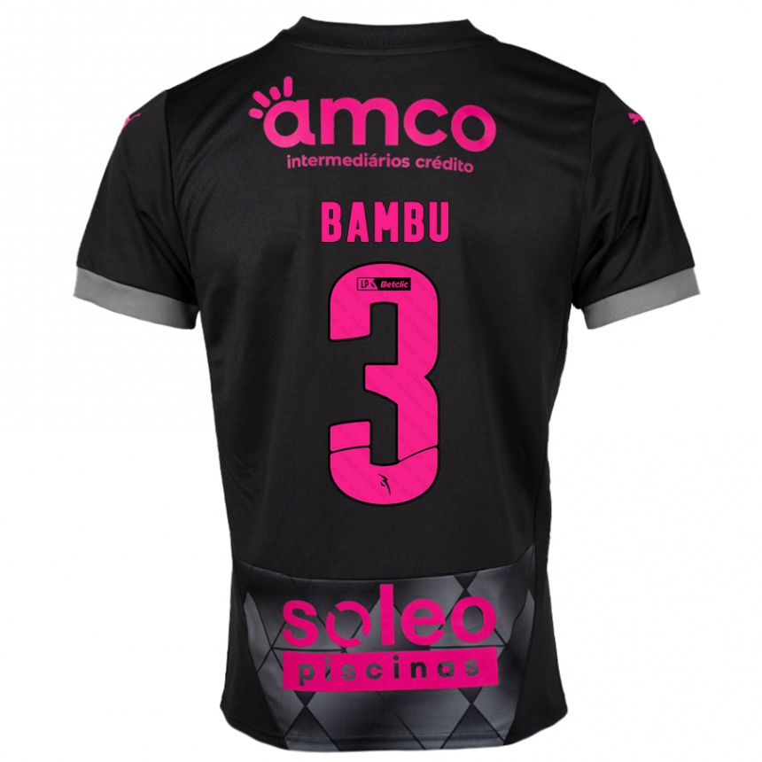 Kids Football Robson Bambu #3 Black Pink Away Jersey 2024/25 T-Shirt Canada