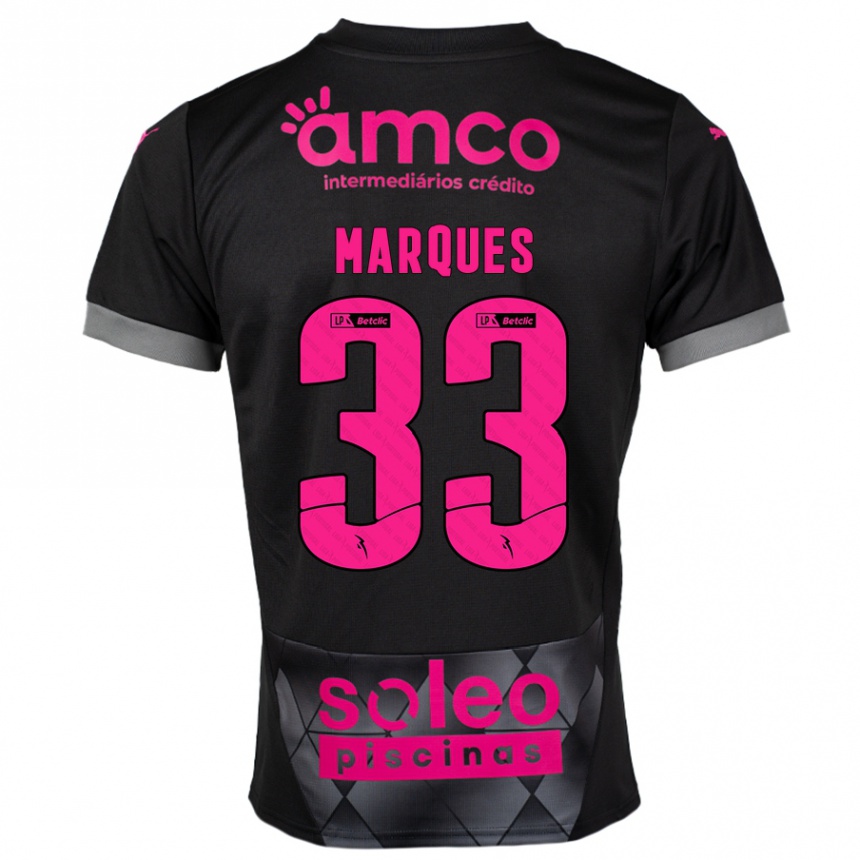 Kids Football João Marques #33 Black Pink Away Jersey 2024/25 T-Shirt Canada