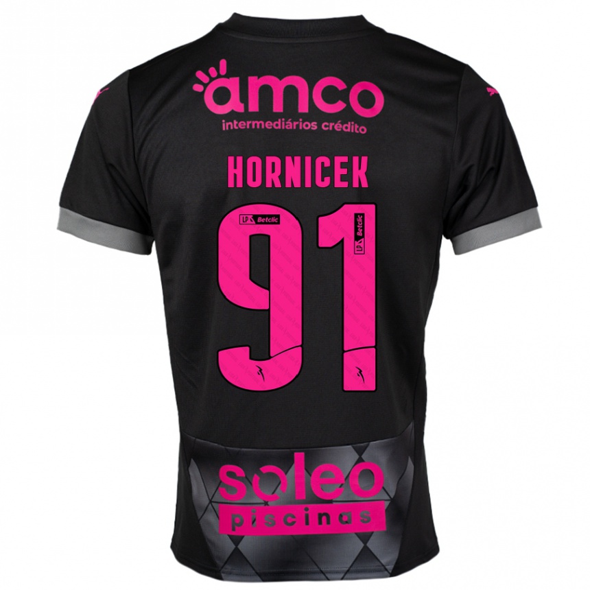 Kids Football Lukas Hornicek #91 Black Pink Away Jersey 2024/25 T-Shirt Canada