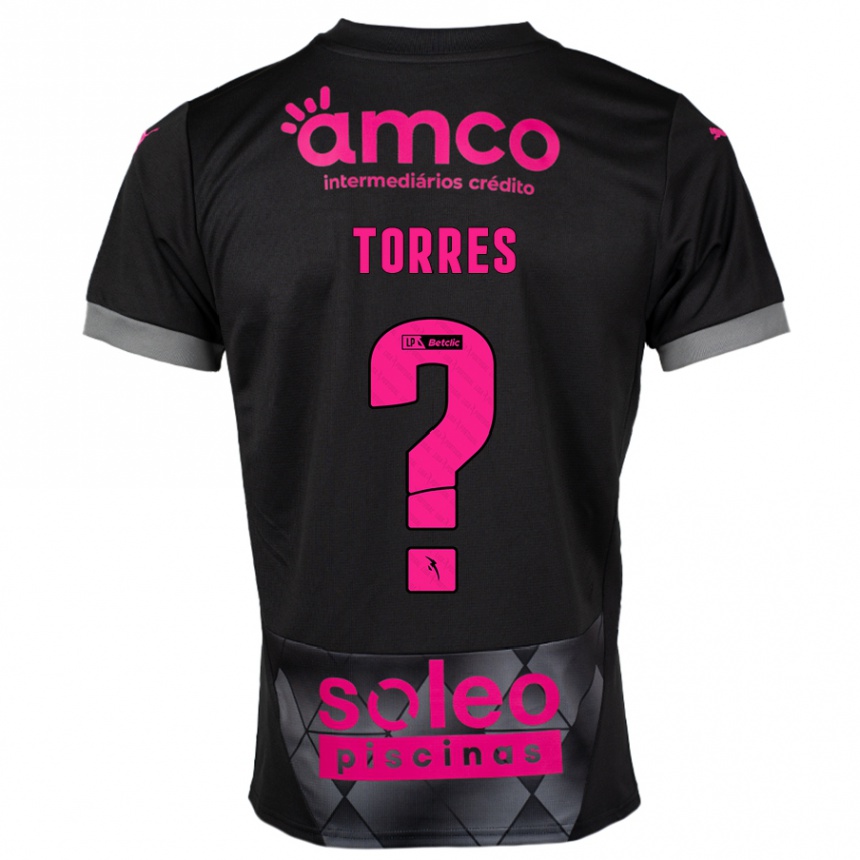 Kids Football Marco Torres #0 Black Pink Away Jersey 2024/25 T-Shirt Canada