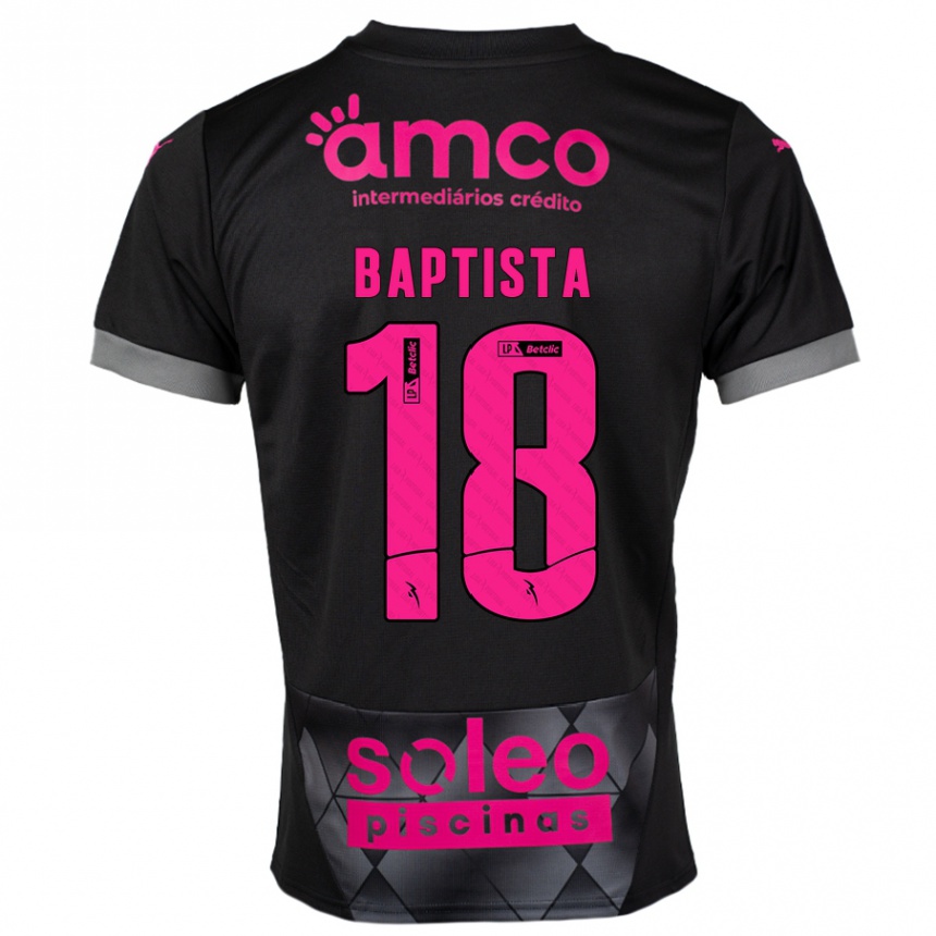 Kids Football Tiago Baptista #18 Black Pink Away Jersey 2024/25 T-Shirt Canada