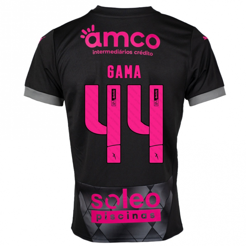 Kids Football Dinis Gama #44 Black Pink Away Jersey 2024/25 T-Shirt Canada