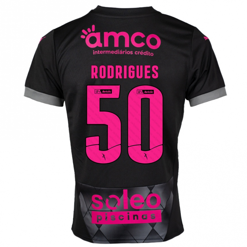 Kids Football Diego Rodrigues #50 Black Pink Away Jersey 2024/25 T-Shirt Canada