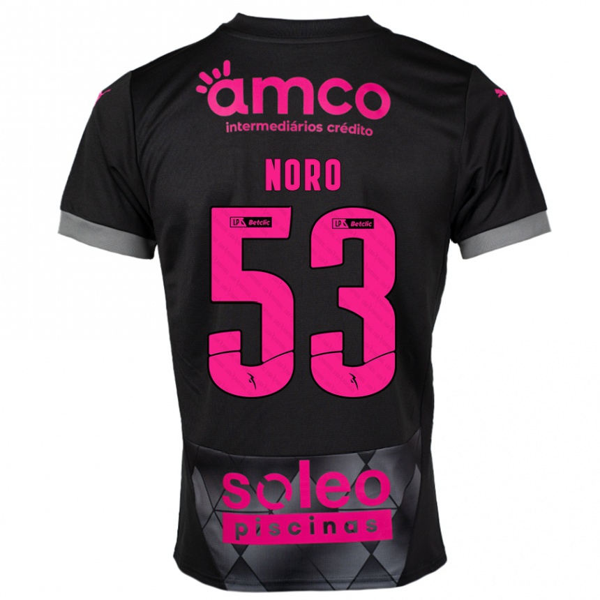 Kids Football Jonatás Noro #53 Black Pink Away Jersey 2024/25 T-Shirt Canada