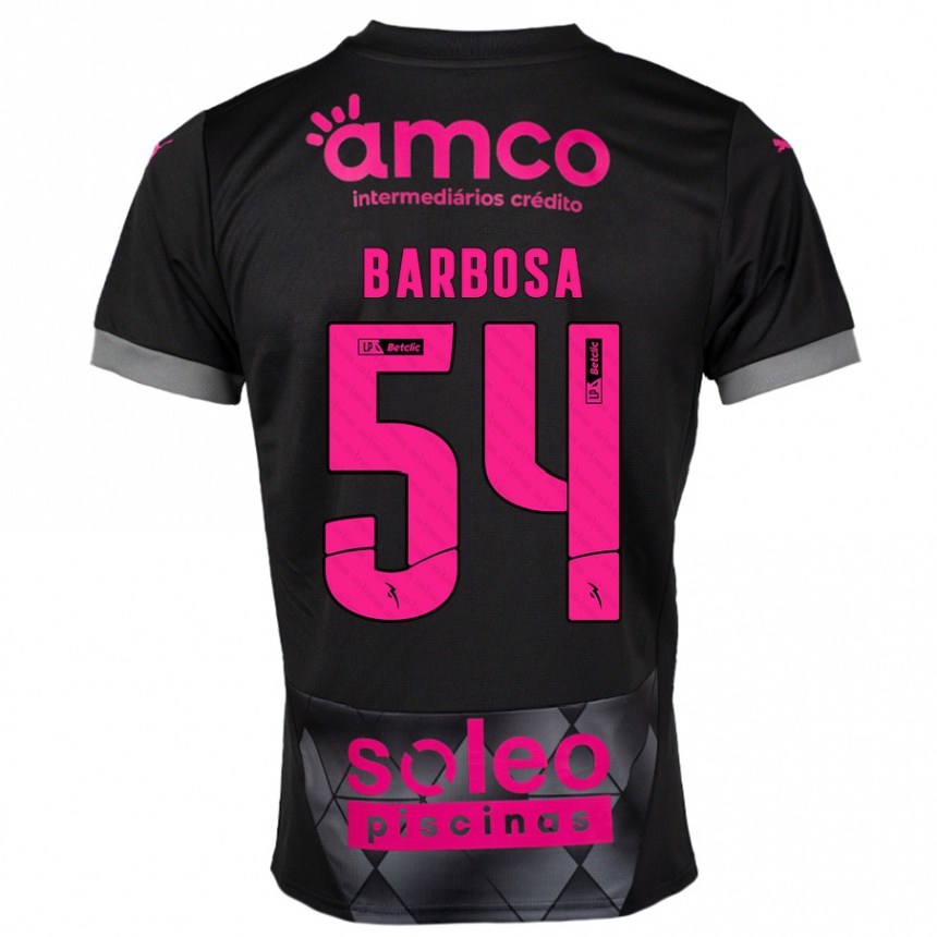 Kids Football Guilherme Barbosa #54 Black Pink Away Jersey 2024/25 T-Shirt Canada