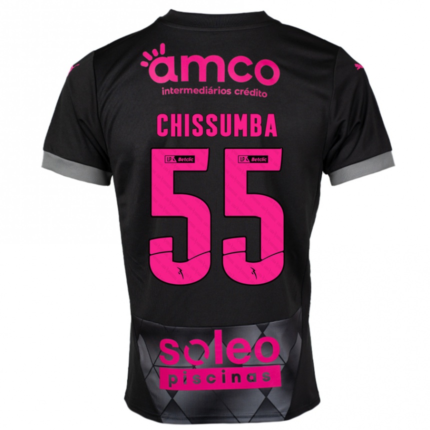 Kids Football Chissumba #55 Black Pink Away Jersey 2024/25 T-Shirt Canada