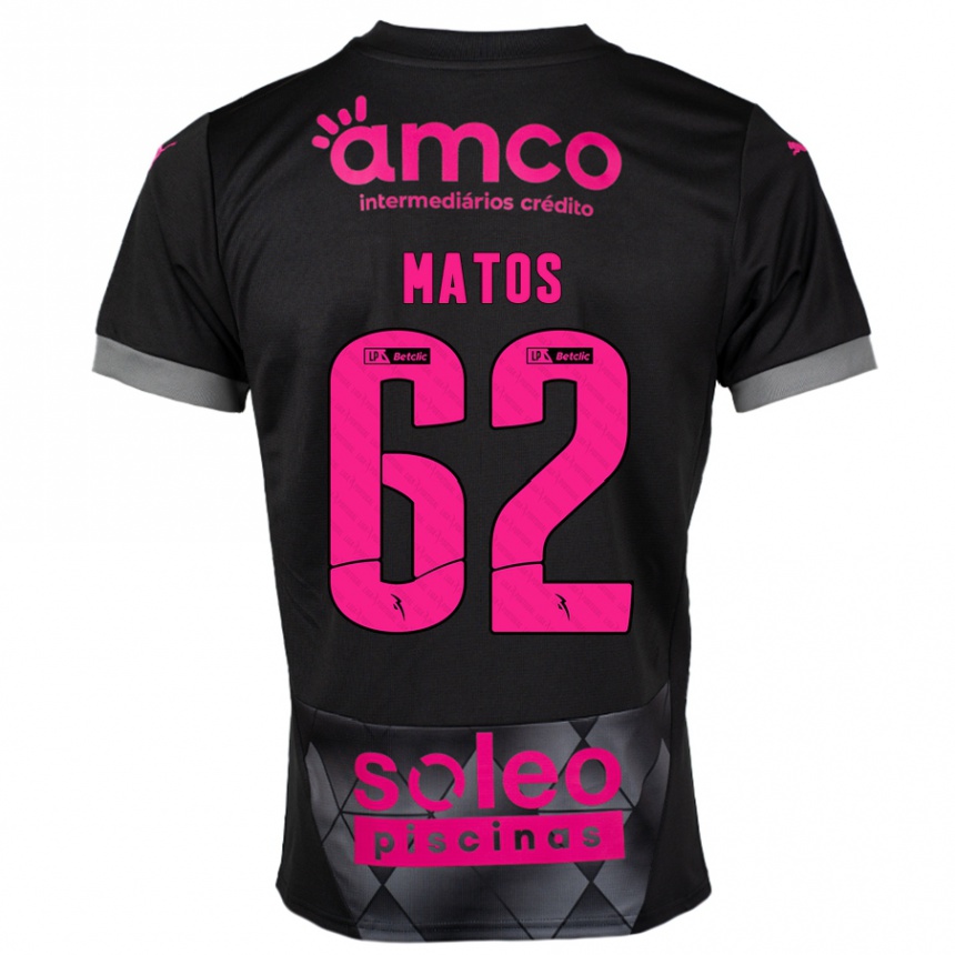 Kids Football Nuno Matos #62 Black Pink Away Jersey 2024/25 T-Shirt Canada