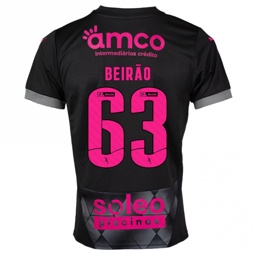 Kids Football Rodrigo Beirão #63 Black Pink Away Jersey 2024/25 T-Shirt Canada