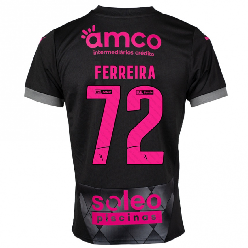 Kids Football André Ferreira #72 Black Pink Away Jersey 2024/25 T-Shirt Canada