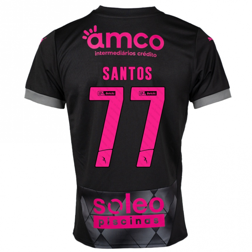 Kids Football Edu Santos #77 Black Pink Away Jersey 2024/25 T-Shirt Canada