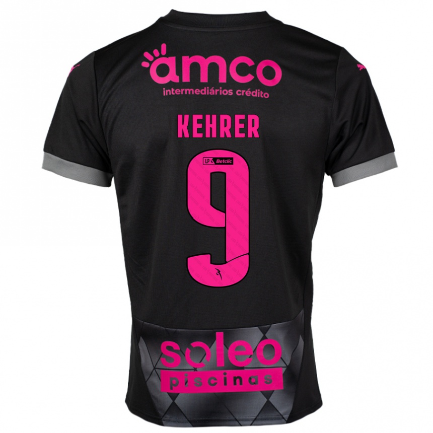 Kids Football Caroline Kehrer #9 Black Pink Away Jersey 2024/25 T-Shirt Canada