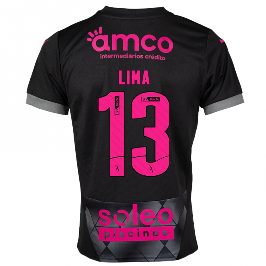 Kids Football Aline Lima #13 Black Pink Away Jersey 2024/25 T-Shirt Canada