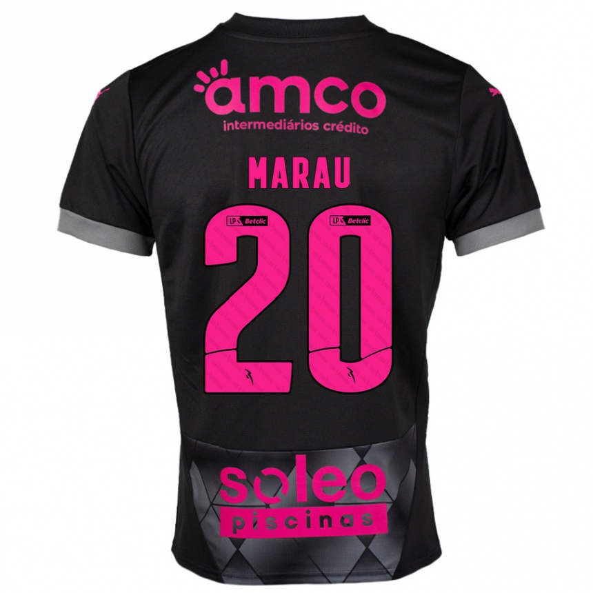 Kids Football Madalena Marau #20 Black Pink Away Jersey 2024/25 T-Shirt Canada