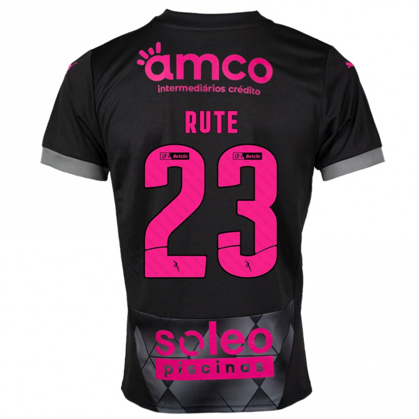 Kids Football Ana Rute #23 Black Pink Away Jersey 2024/25 T-Shirt Canada