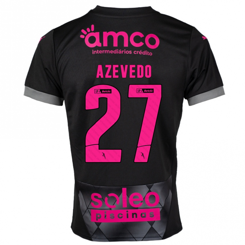 Kids Football Mariana Azevedo #27 Black Pink Away Jersey 2024/25 T-Shirt Canada