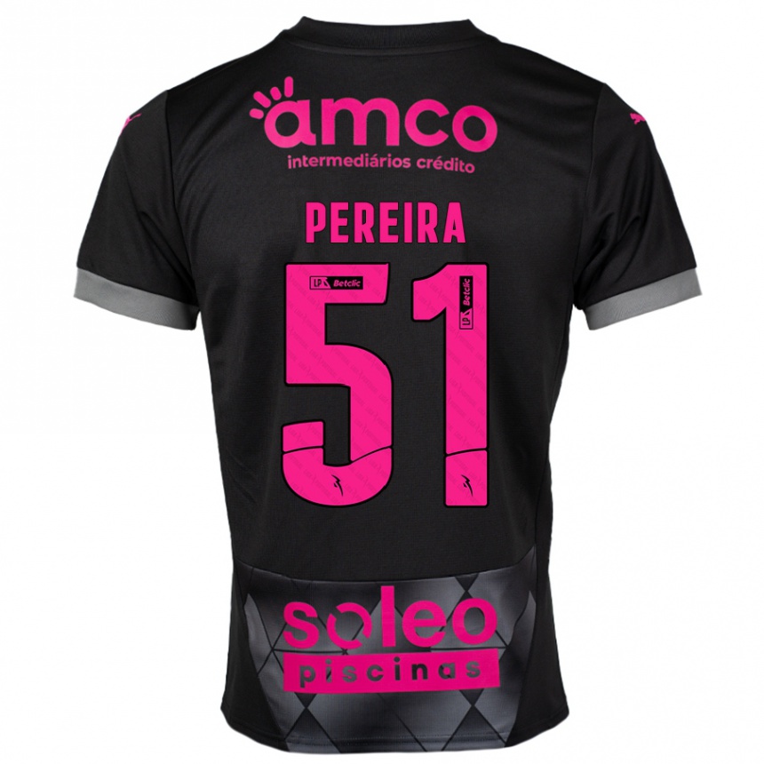 Kids Football Evy Pereira #51 Black Pink Away Jersey 2024/25 T-Shirt Canada