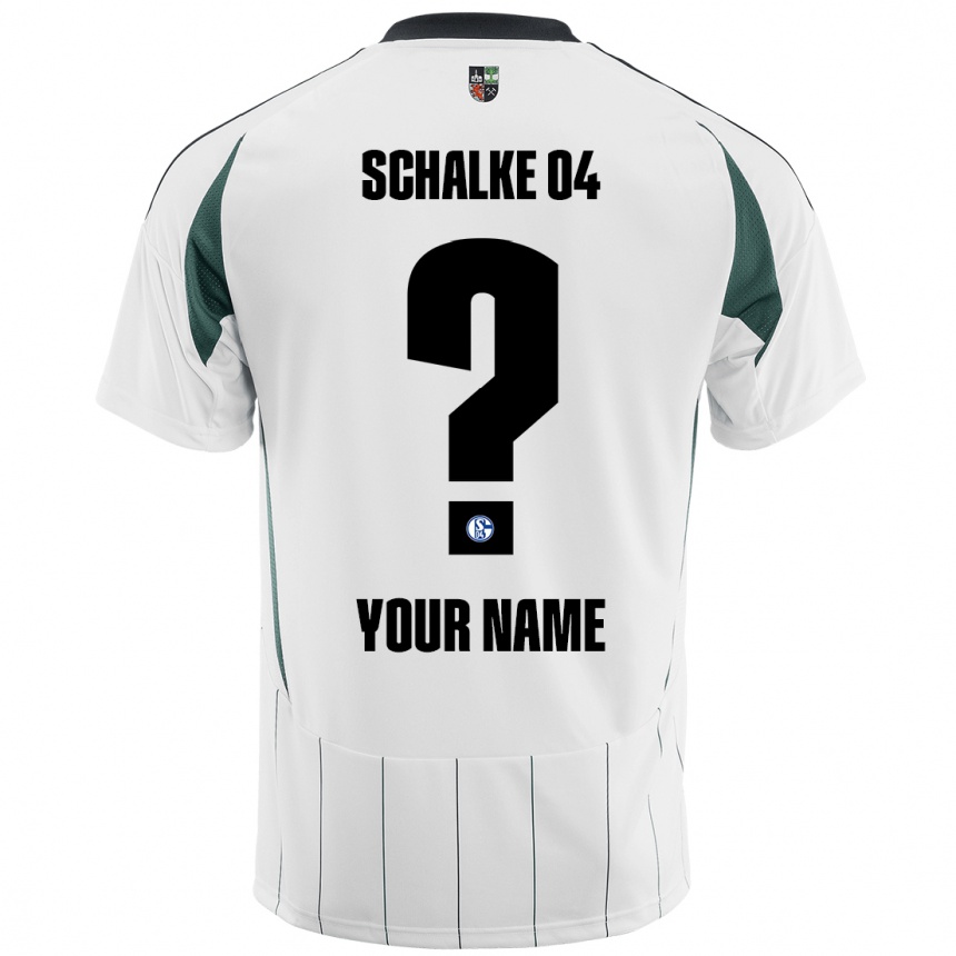 Kids Football Your Name #0 White Green Away Jersey 2024/25 T-Shirt Canada