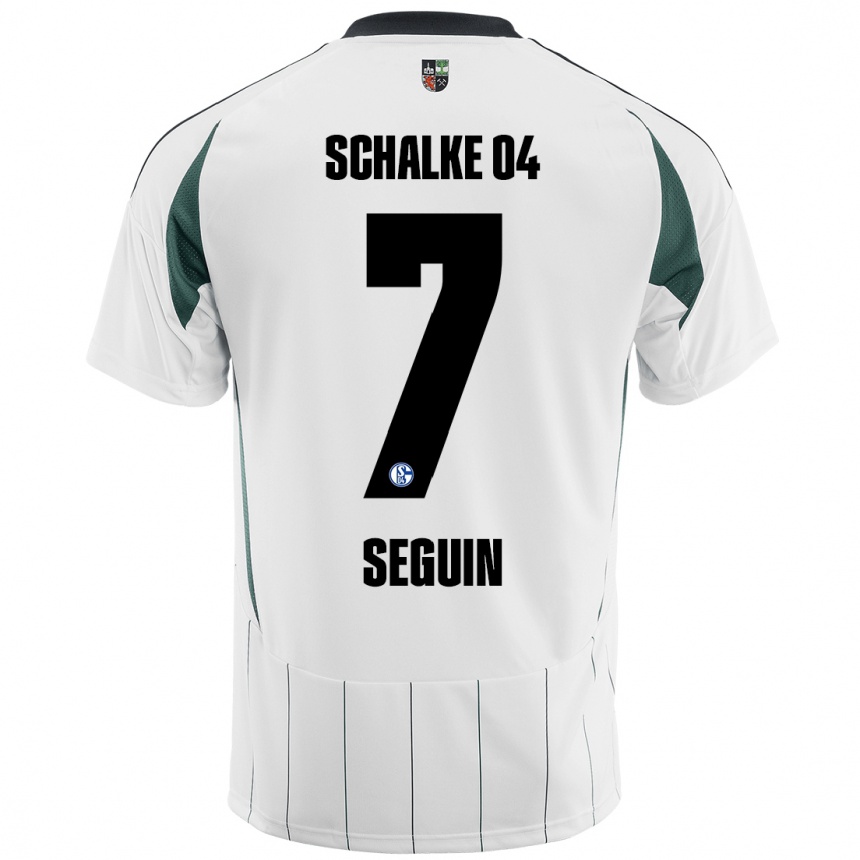 Kids Football Paul Seguin #7 White Green Away Jersey 2024/25 T-Shirt Canada