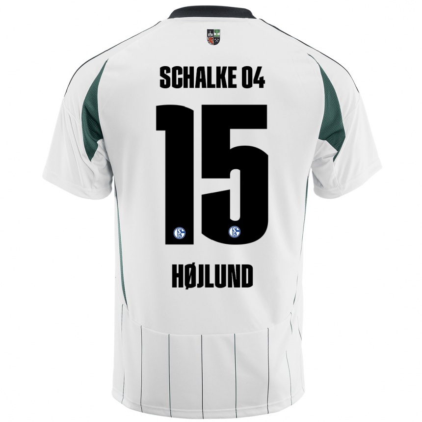 Kids Football Emil Højlund #15 White Green Away Jersey 2024/25 T-Shirt Canada