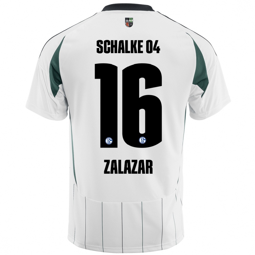 Kids Football Mauro Zalazar #16 White Green Away Jersey 2024/25 T-Shirt Canada