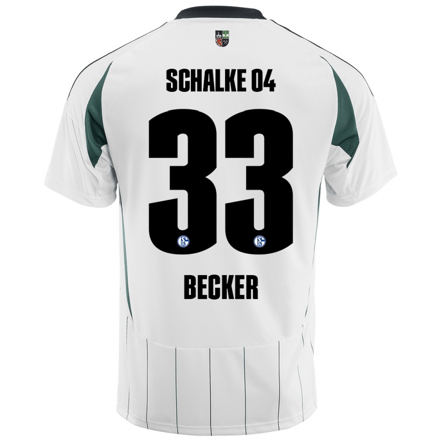 Kids Football Vitalie Becker #33 White Green Away Jersey 2024/25 T-Shirt Canada