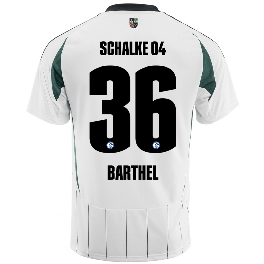 Kids Football Niklas Barthel #36 White Green Away Jersey 2024/25 T-Shirt Canada