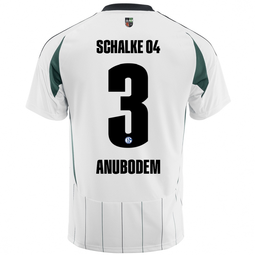 Kids Football Ngufor Anubodem #3 White Green Away Jersey 2024/25 T-Shirt Canada