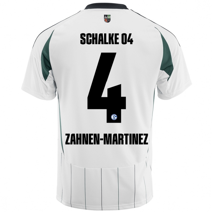 Kids Football Pablo Zahnen-Martinez #4 White Green Away Jersey 2024/25 T-Shirt Canada