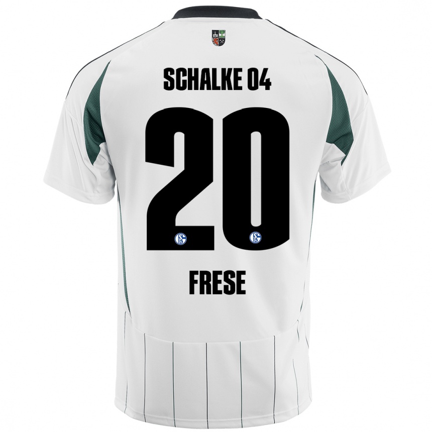 Kids Football Niklas Frese #20 White Green Away Jersey 2024/25 T-Shirt Canada