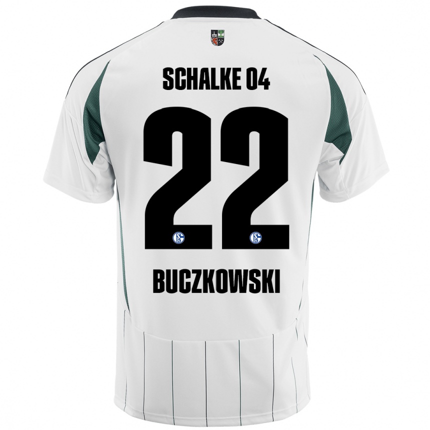 Kids Football Philip Buczkowski #22 White Green Away Jersey 2024/25 T-Shirt Canada