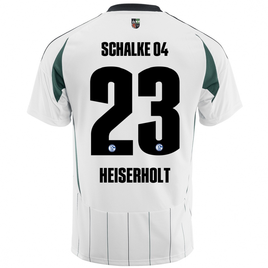 Kids Football Finn Heiserholt #23 White Green Away Jersey 2024/25 T-Shirt Canada