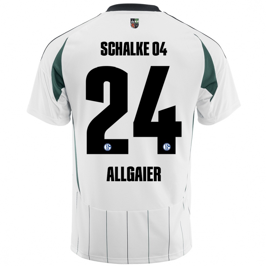 Kids Football Felix Allgaier #24 White Green Away Jersey 2024/25 T-Shirt Canada