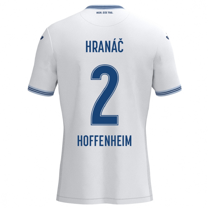 Kids Football Robin Hranac #2 White Blue Away Jersey 2024/25 T-Shirt Canada