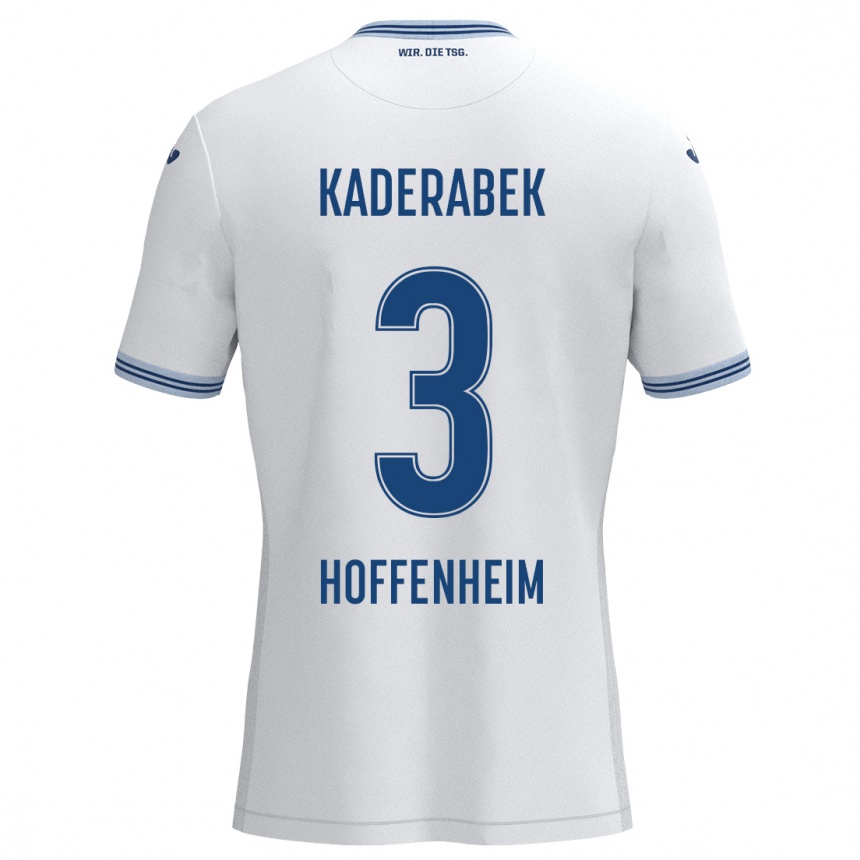 Kids Football Pavel Kaderabek #3 White Blue Away Jersey 2024/25 T-Shirt Canada