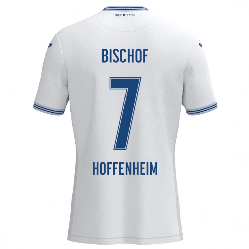 Kids Football Tom Bischof #7 White Blue Away Jersey 2024/25 T-Shirt Canada