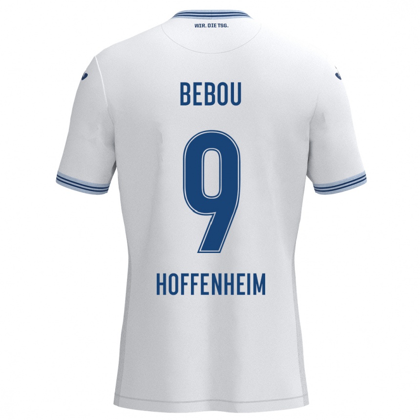 Kids Football Ihlas Bebou #9 White Blue Away Jersey 2024/25 T-Shirt Canada