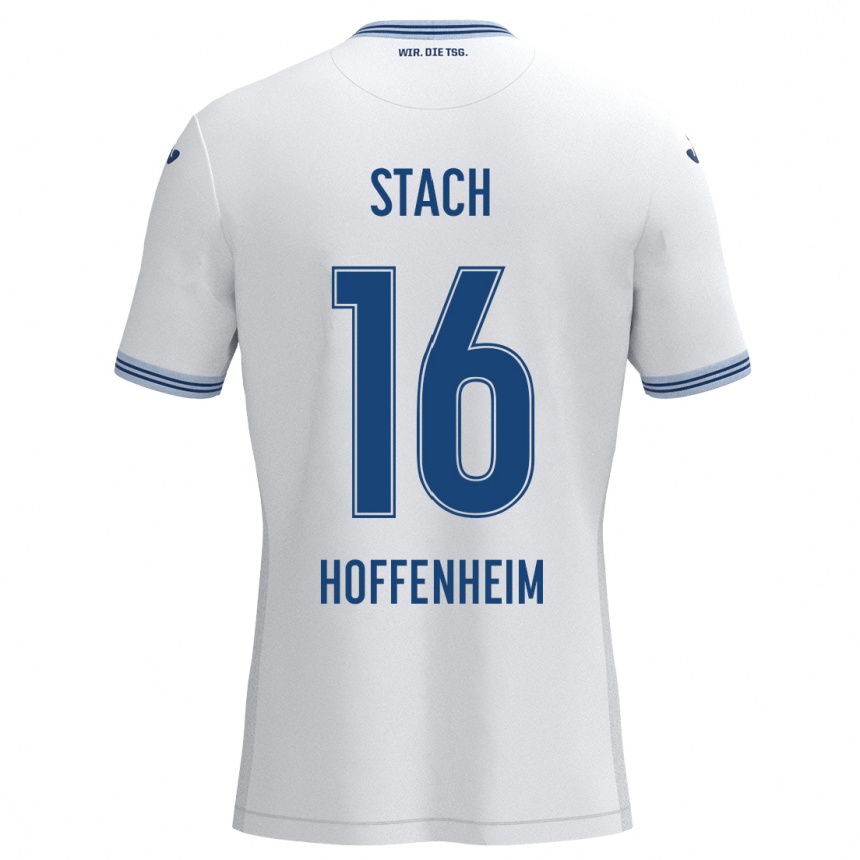 Kids Football Anton Stach #16 White Blue Away Jersey 2024/25 T-Shirt Canada