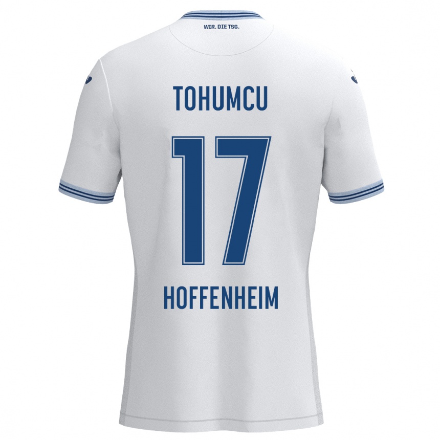 Kids Football Umut Tohumcu #17 White Blue Away Jersey 2024/25 T-Shirt Canada