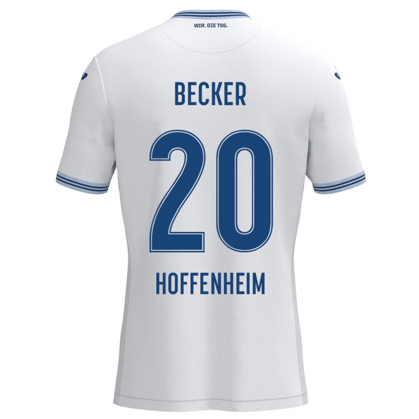 Kids Football Finn Ole Becker #20 White Blue Away Jersey 2024/25 T-Shirt Canada