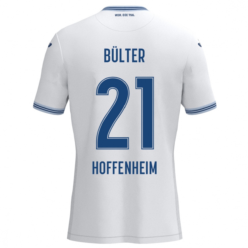 Kids Football Marius Bülter #21 White Blue Away Jersey 2024/25 T-Shirt Canada