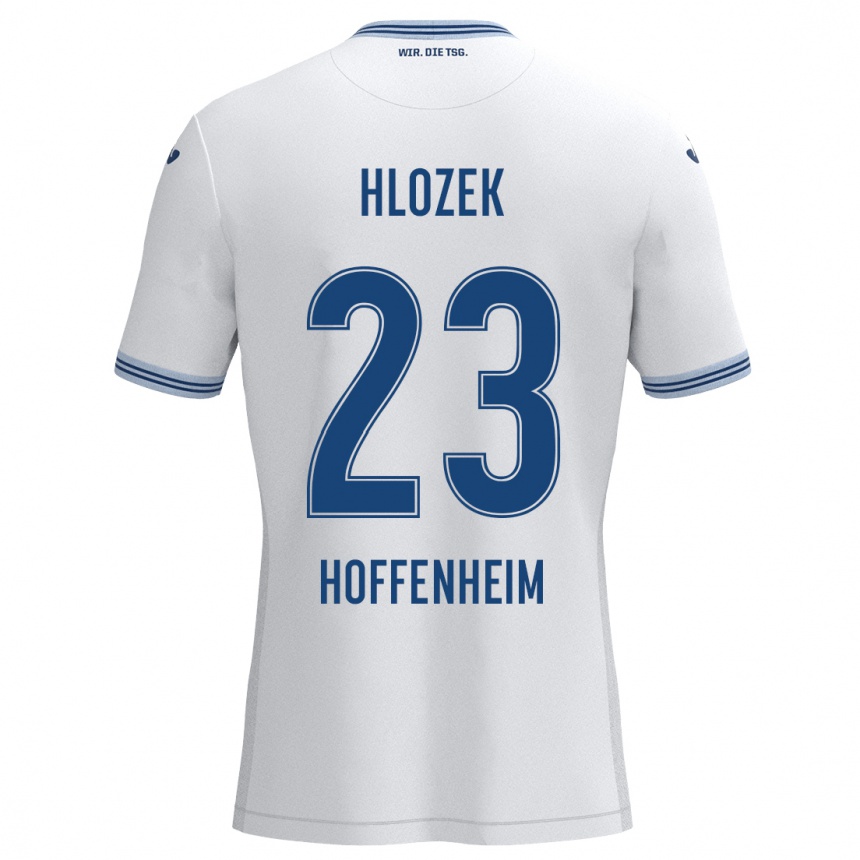 Kids Football Adam Hlozek #23 White Blue Away Jersey 2024/25 T-Shirt Canada