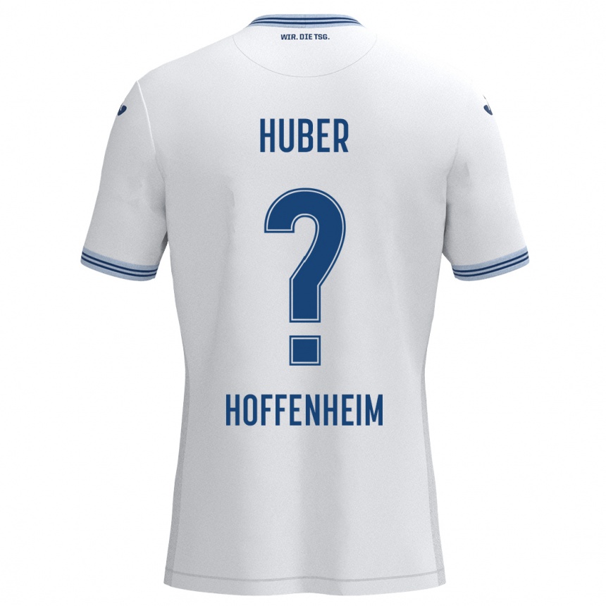 Kids Football Benedikt Huber #0 White Blue Away Jersey 2024/25 T-Shirt Canada